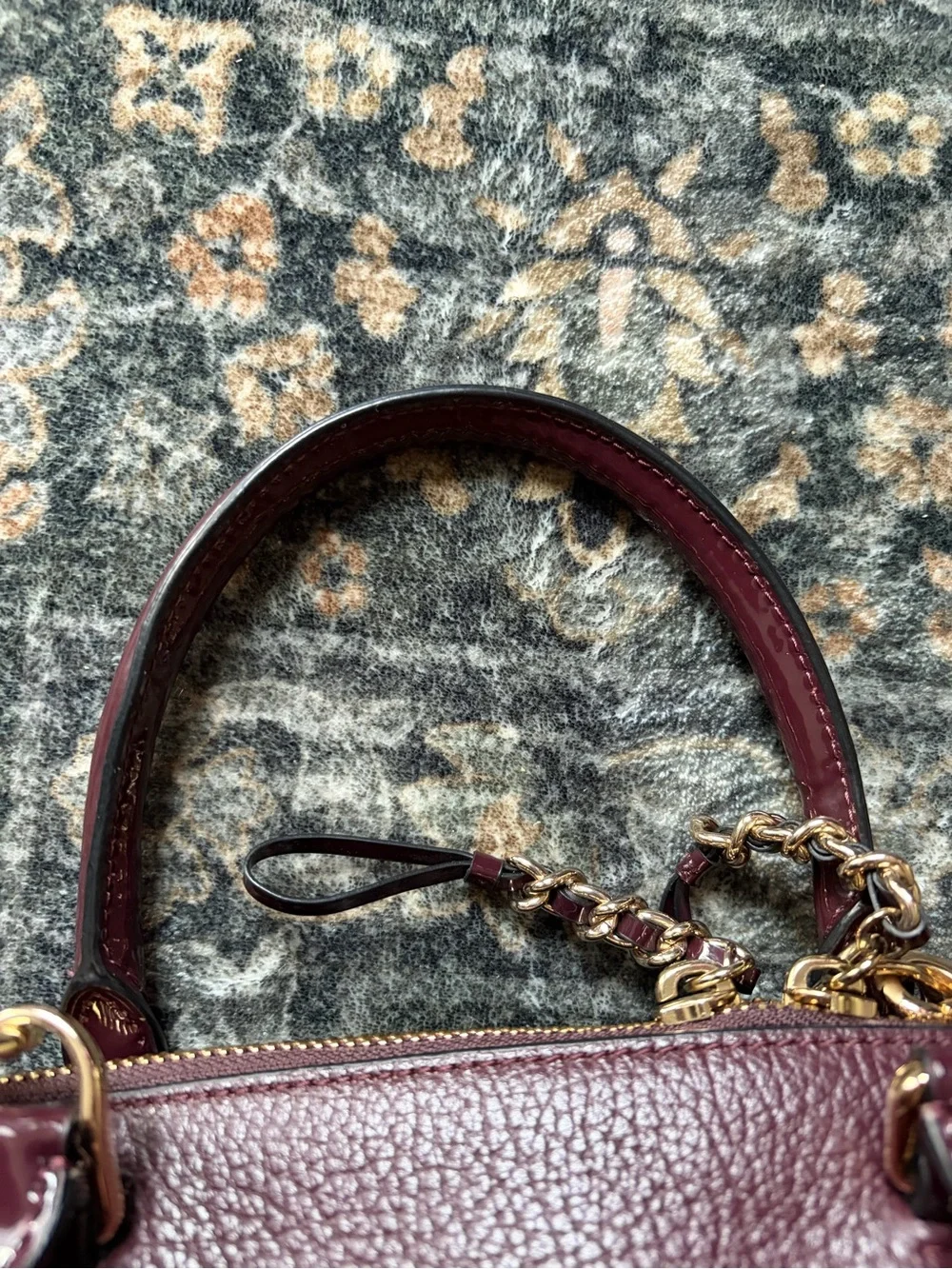 Coach Pebbled Dome Satchel in Deep Burgundy